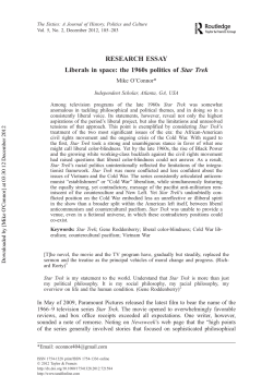 Liberals in space: the 1960s politics of Star Trek