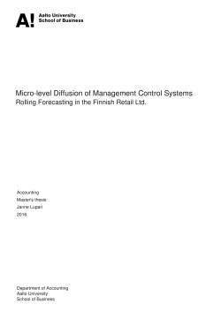 Micro-level Diffusion of Management Control - Aalto