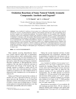 Oxidation Reactions of Some Natural Volatile Aromatic Compounds