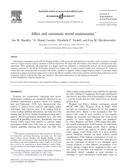 Affect and automatic mood maintenance