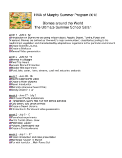 HMA of Murphy Summer Program 2012 Biomes around the World