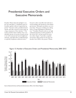 Presidential Executive Orders and Executive Memoranda