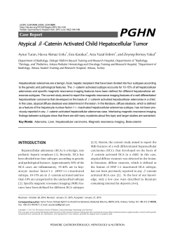 Atypical &beta;-Catenin Activated Child Hepatocellular Tumor