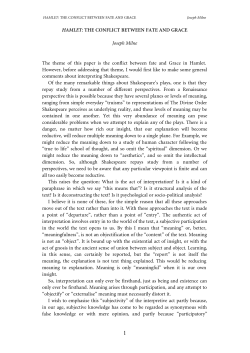 Hamlet: The Conflict between Fate and Grace