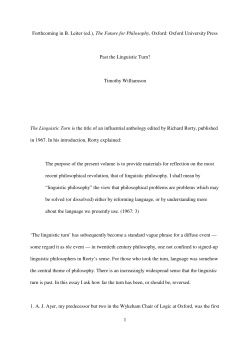 Past the Linguistic Turn