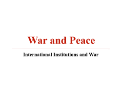 International Institutions and War