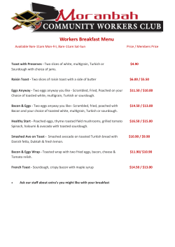 to Bistro Menu. - Moranbah Community Workers Club