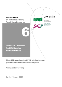 Die SOEP-Version des SF 12 als Instrument