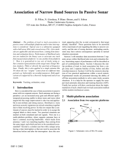 Association of Narrow Band Sources In Passive Sonar