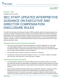 sec staff updates interpretive guidance on executive and