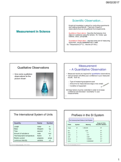 Measurement in Science Scientific Observation&hellip; Qualitative