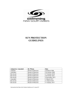 Sun Protection Guidelines