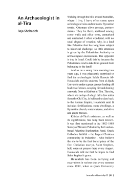 An Archaeologist in al-Tira - The Institute for Palestine Studies