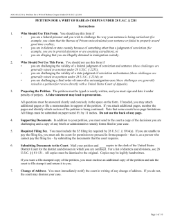 Petition for a Writ of Habeas Corpus Under 28 U.S.C. § 2241
