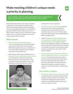 Make meeting children`s unique needs a priority in planning.