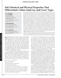 Soil Chemical and Physical Properties That Differentiate Urban