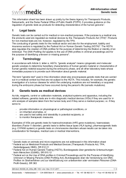 1 Legal basis 2 Terminology 3 Genetic tests as