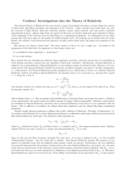 25. Crothers` Investigations into the Theory of Relativity
