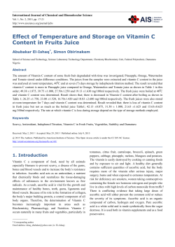 Effect of Temperature and Storage on Vitamin C Content in Fruits