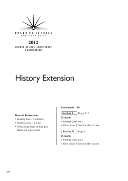 2012 HSC exam - History Extension