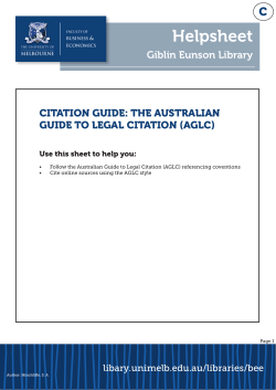 The Australian Guide to Legal Citation