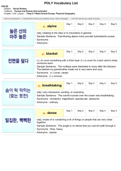 POLY Vocabulary List alpine blanket breathtaking dense