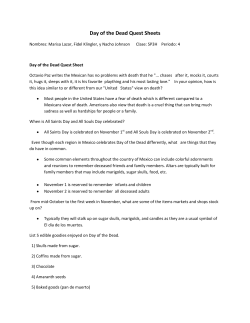 Day of the Dead Quest Sheets