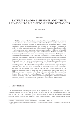saturn`s radio emissions and their relation to magnetospheric