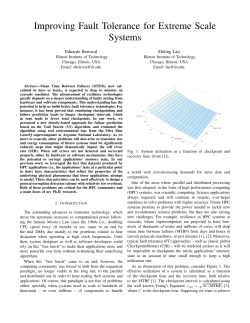 Improving Fault Tolerance for Extreme Scale Systems