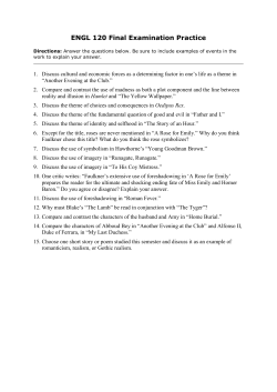 ENGL 120 Final Examination Practice