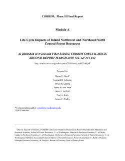 Module A Life-Cycle Impacts of Inland Northwest and