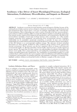 Symbioses: A Key Driver of Insect Physiological Processes