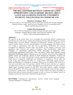 the relationship between communication apprehension and learners