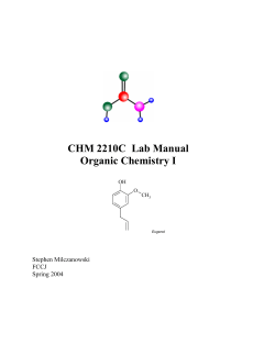 CHM 2210C Lab Manual Organic Chemistry I