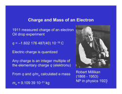 Charge and Mass of an Electron