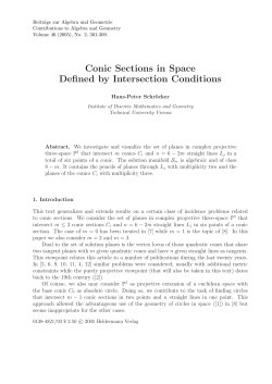 Conic Sections in Space Defined by Intersection Conditions