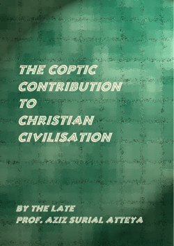 the coptic contribution to christian civilisation - Saint