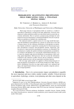 Probabilistic quantitative precipitation field forecasting using a two