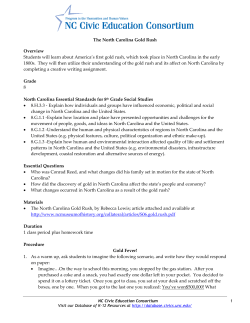 North Carolina Gold Rush - Database of K