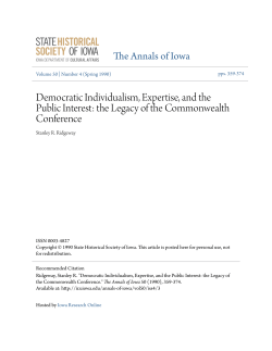Democratic Individualism, Expertise, and the Public Interest: the