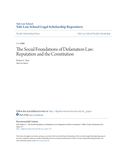 The Social Foundations of Defamation Law