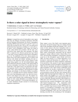Is there a solar signal in lower stratospheric water vapour?