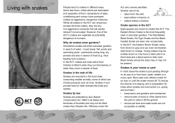 Living with snakes - environment.act.gov.au
