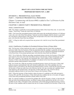 DIVISION 6. PRESIDENTIAL ELECTIONS PART 1. PARTISAN