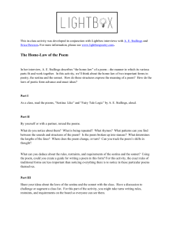 The Home-Law of the Poem