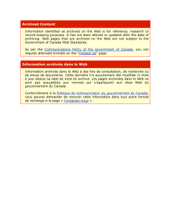 Archived Content Information archiv&eacute;e dans le Web