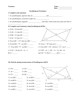 Parallelogram Worksheet I.