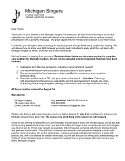 Apply Now - Michigan Singers