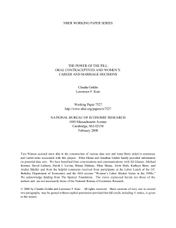 the power of the pill: oral contraceptives and