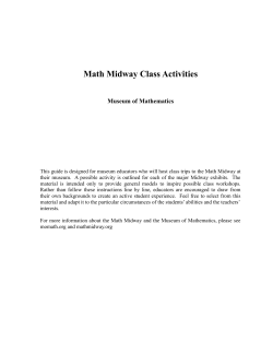 Math Midway Class Activities